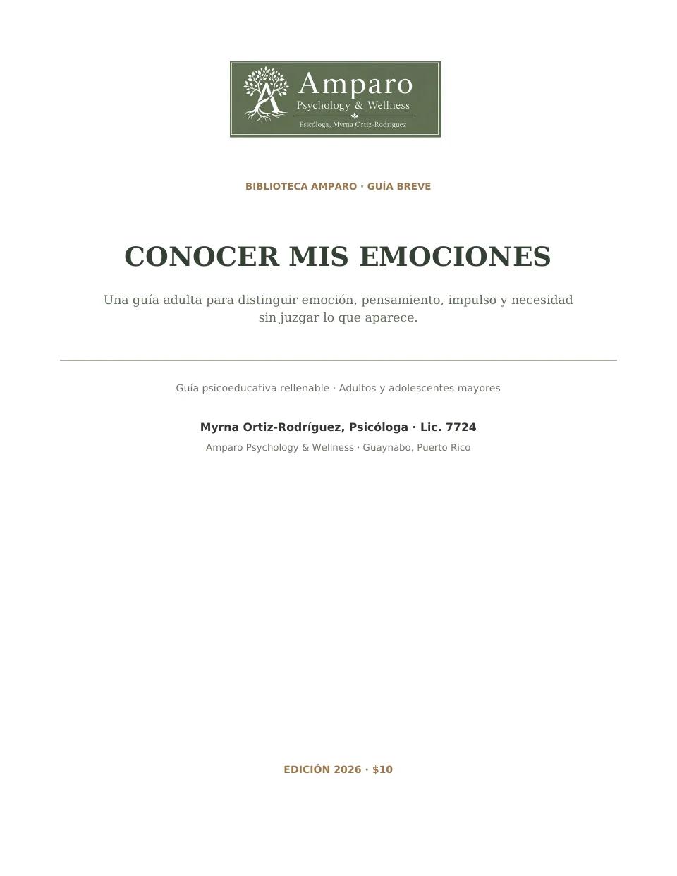 Portada de Conocer mis emociones