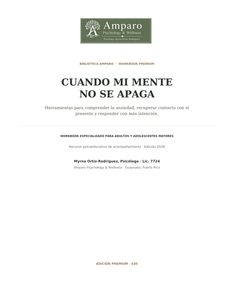 Portada de Cuando mi mente no se apaga