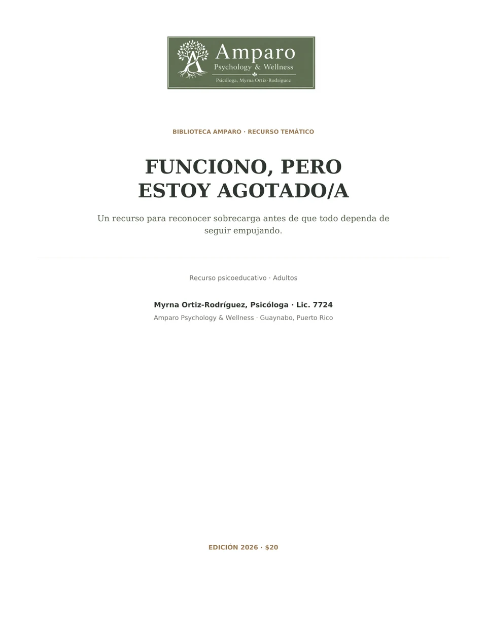 Portada de Funciono, pero estoy agotado/a
