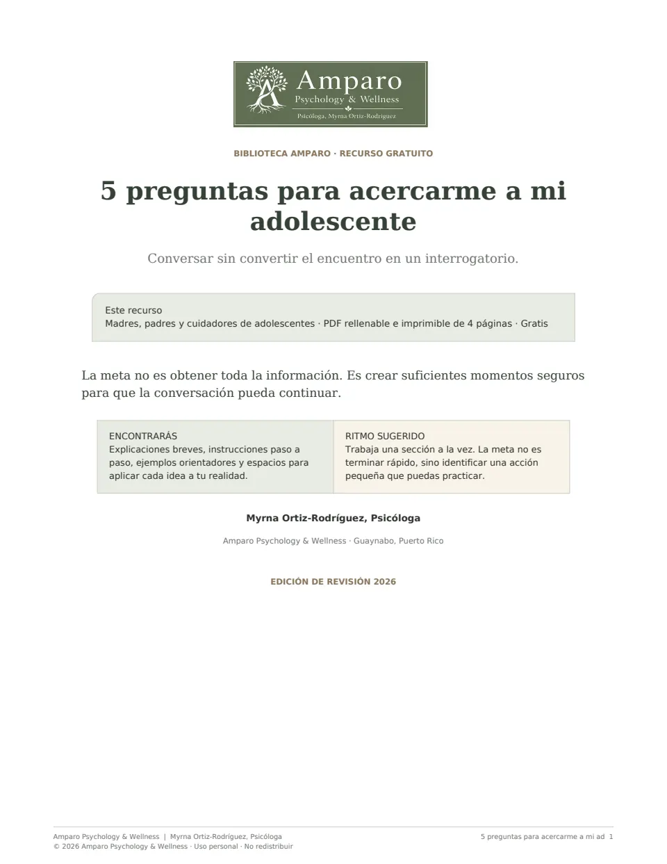 Portada de 5 preguntas para acercarme a mi adolescente