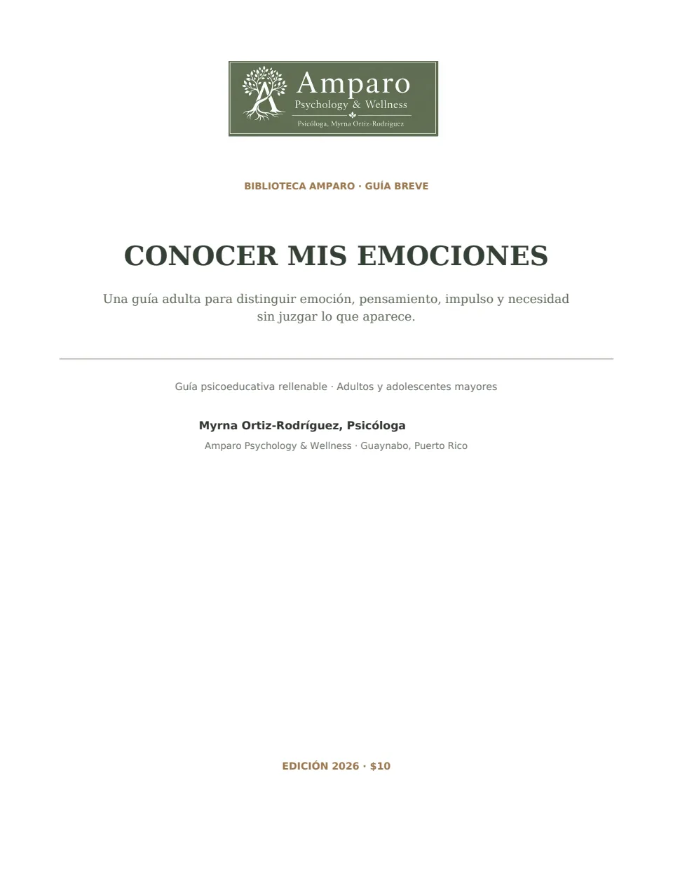 Portada de Conocer mis emociones