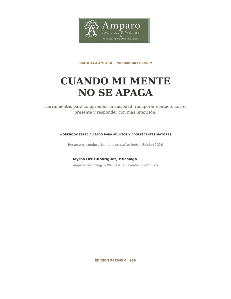 Portada de Cuando mi mente no se apaga