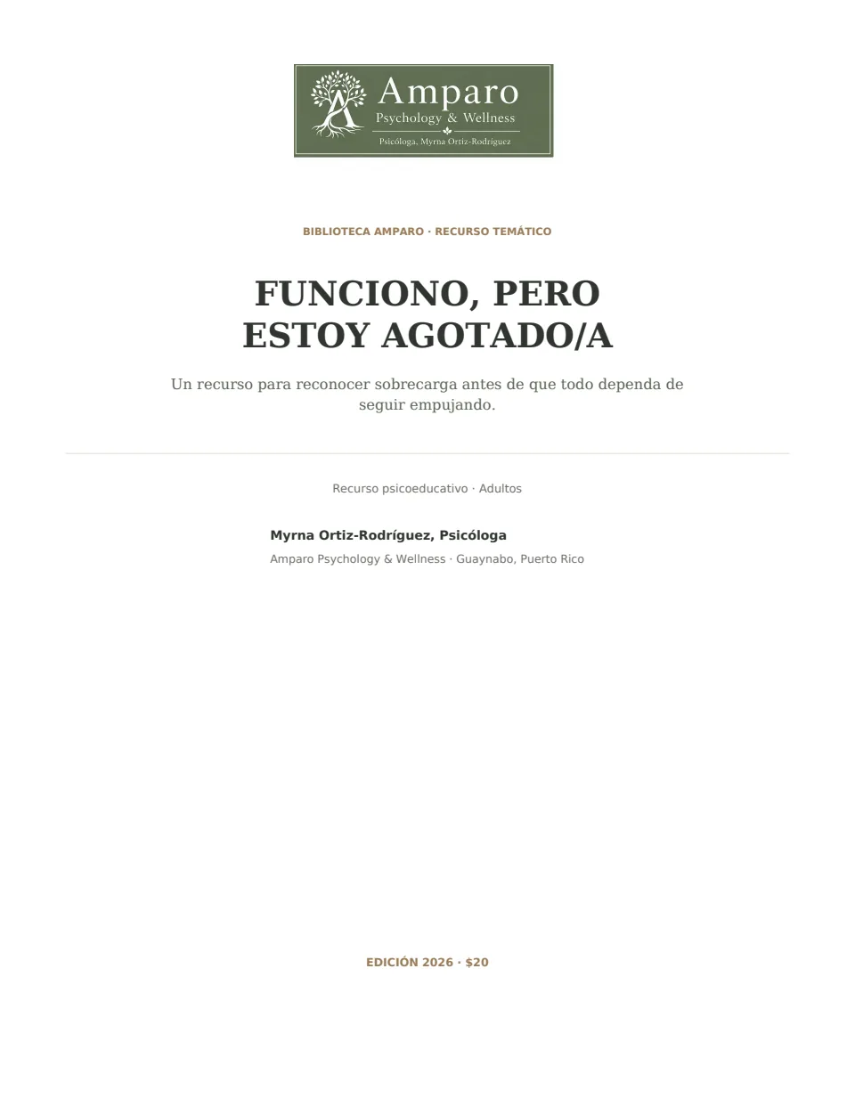 Portada de Funciono, pero estoy agotado/a