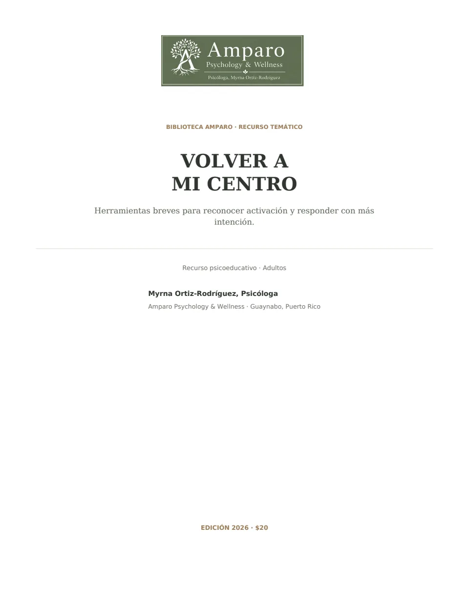 Portada de Volver a mi centro